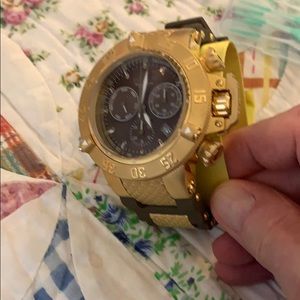 Invicta gold clad man’s chrono watch